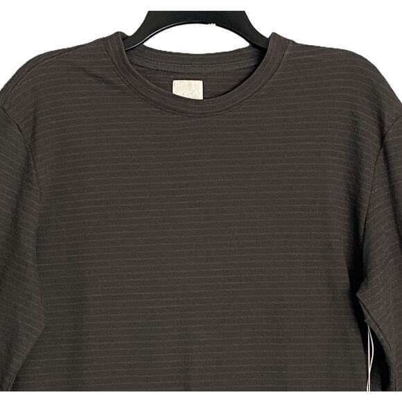 RVCA Men's Small VAcancy Crew Neck Long Sleeve T-Shirt Brown Stripe NEW - Picture 3 of 11